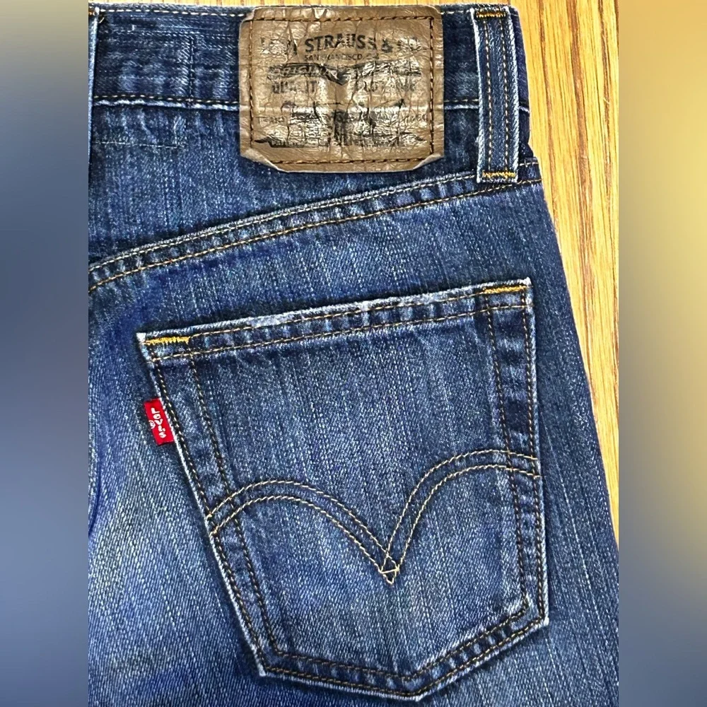 Levi’s 514 Slim Straight Jeans Men’s W 28” 32” Inseam Medium Wash Blue Denim Y2K - Picture 11 of 13